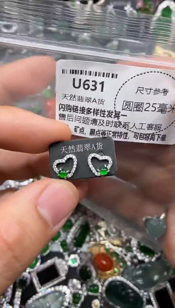 颈饰未镶嵌翡翠U631耳钉