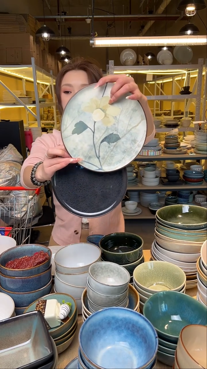 瓷147【瑕疵】外贸尾货窑变釉下彩