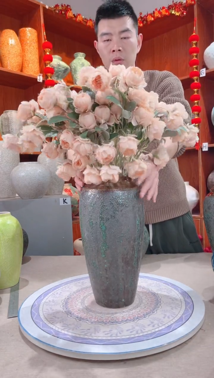 【闪购商品】瓶精品陶瓷花瓶 无花 青铜 大号