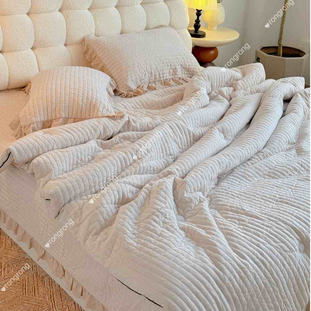 韩国莫代尔天丝保暖柔软一体加厚床盖四件套床盖【米拉贝尔系列】