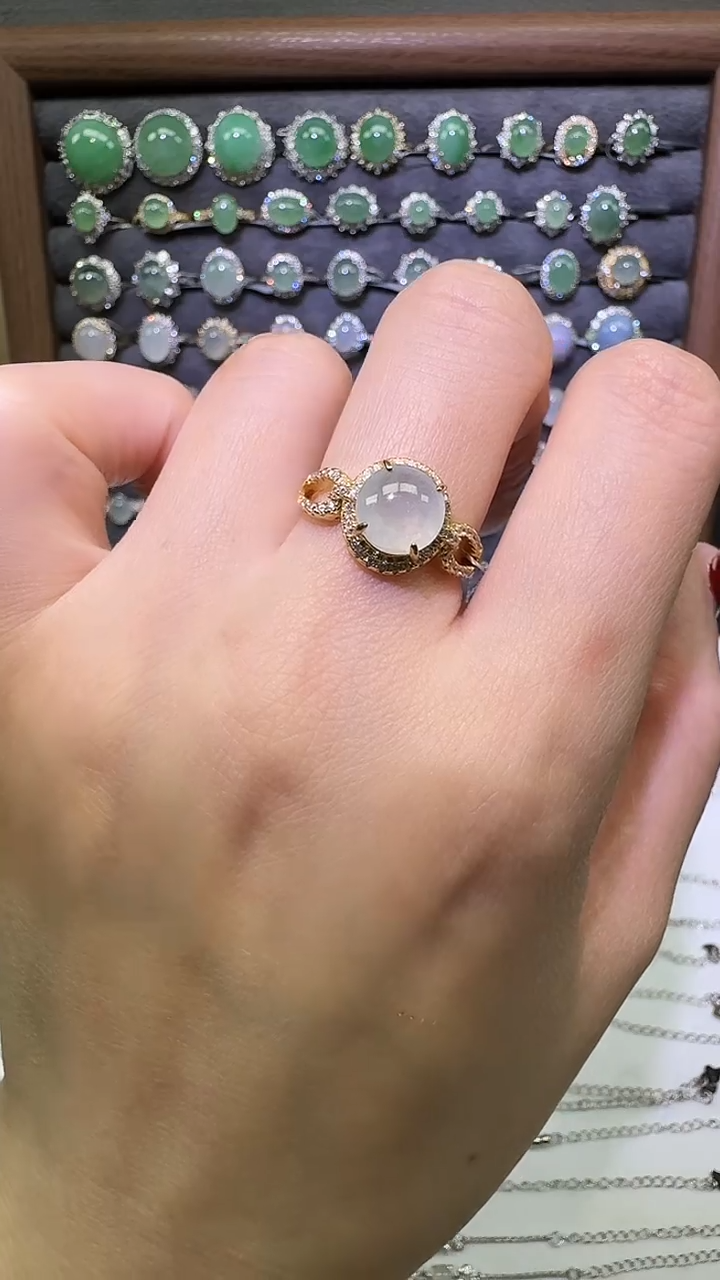 银S925镶嵌戒指翡翠戒指23