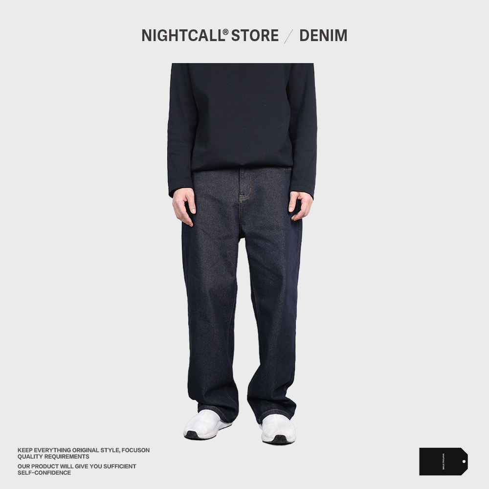 NIGHTCALL / 秋冬款 磨毛弹力固色定制 原色直筒牛仔裤百搭长裤