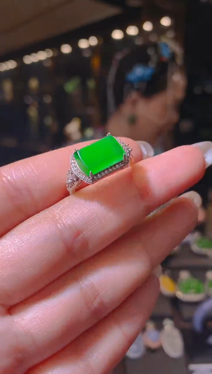 【闪购商品】翡翠戒指银S925镶嵌055（多样性发货）