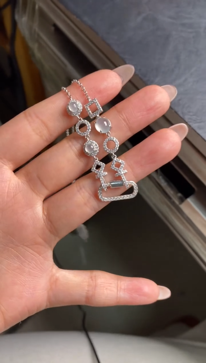 银S925镶嵌戒指翡翠天然A货翡翠