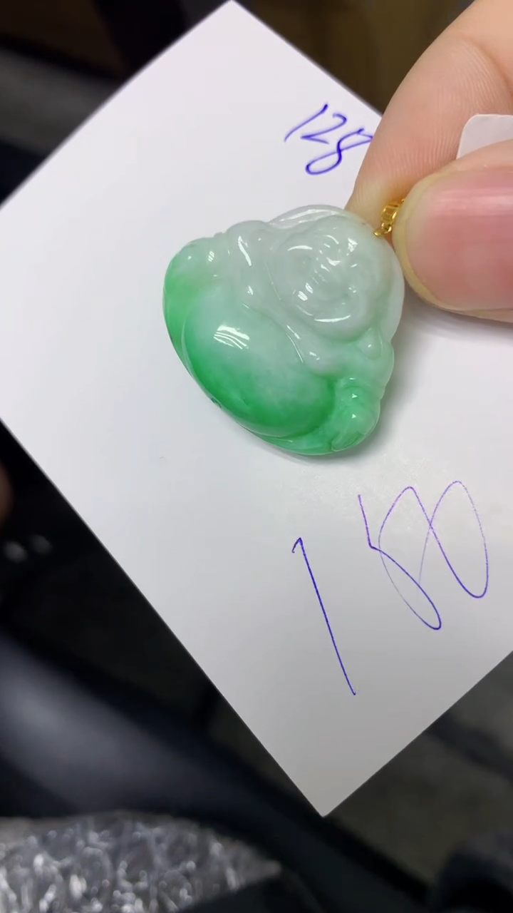 颈饰18K金镶嵌翡翠翡翠111111111