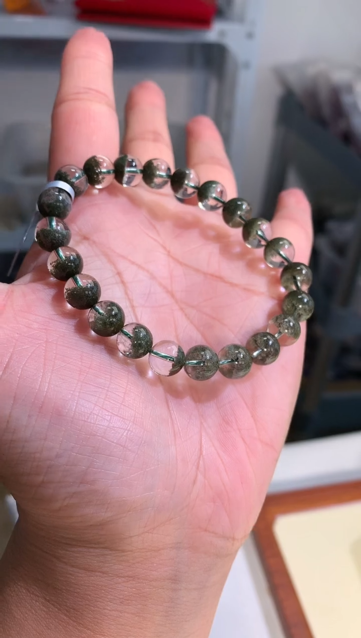 【闪购商品】水晶手链未镶嵌8mm绿幽灵聚手链