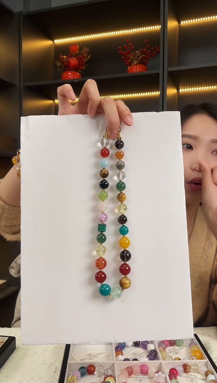 未镶嵌手链水晶朱朱孔雀石同款项链