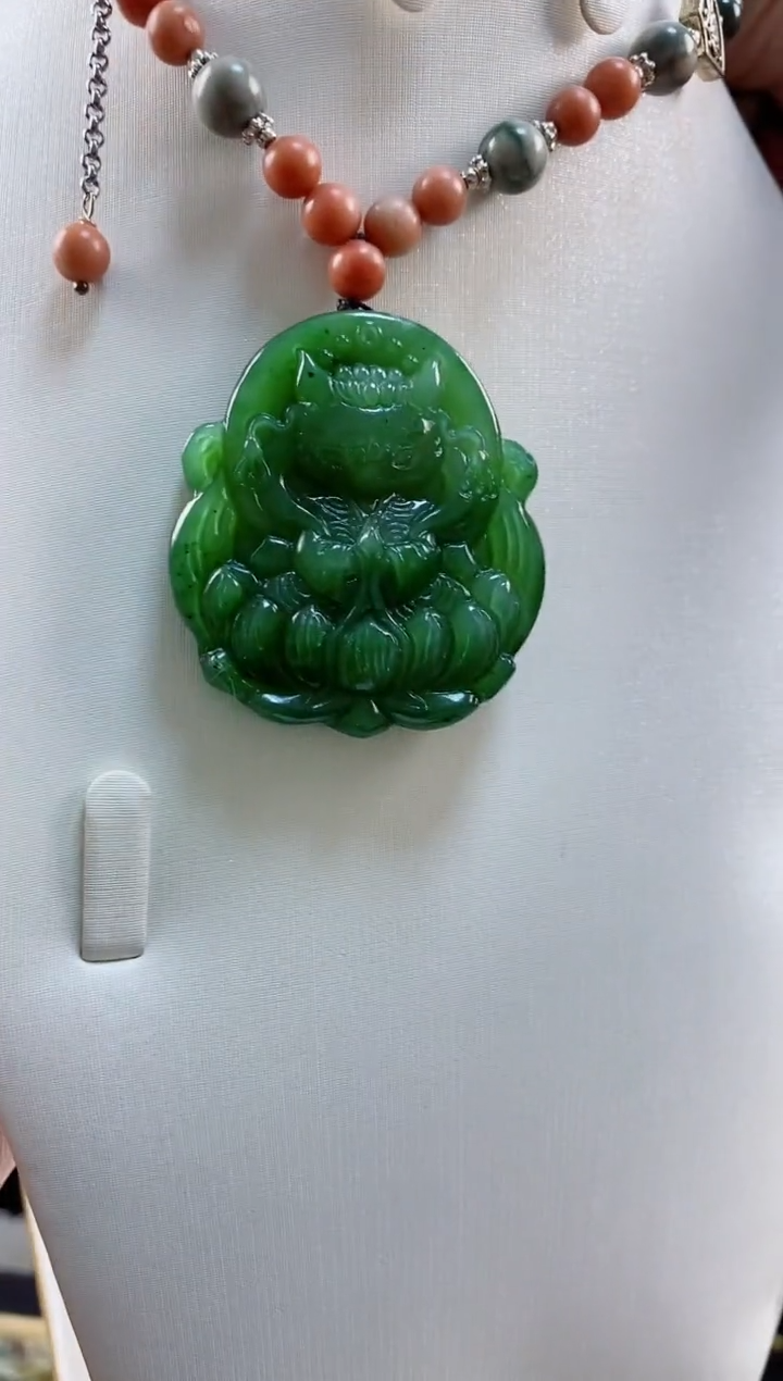 颈饰未镶嵌和田玉凤九
