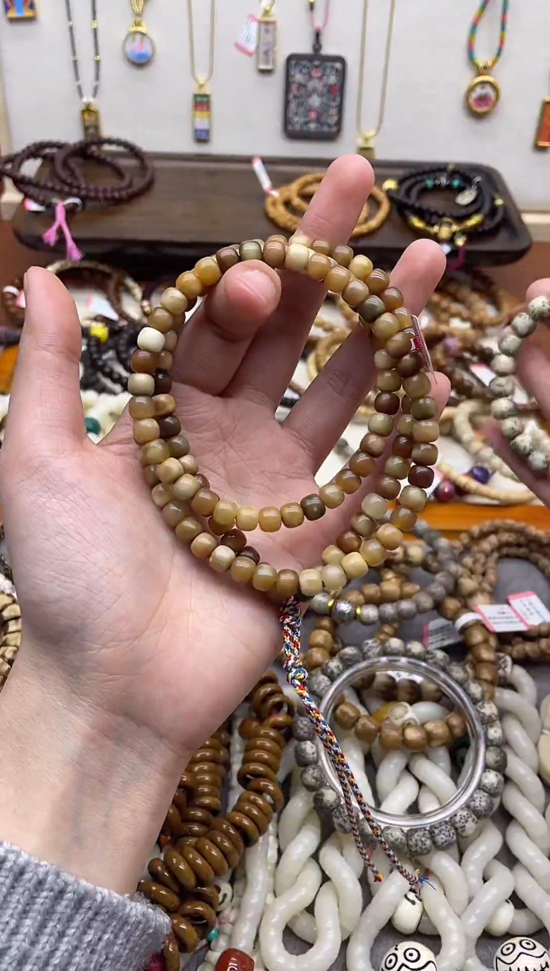 手串龙脊菩提龙脊菩提7mm老型桶敦煌多宝沁色妖纹长串108