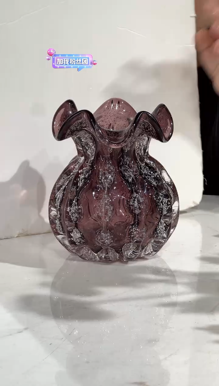 【闪购商品】琉璃烟紫色钱袋子花瓶