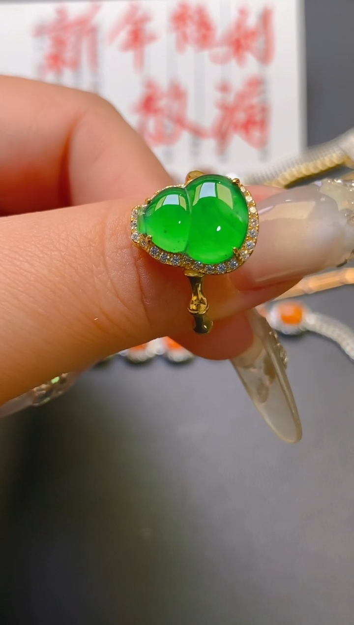 【闪购商品】翡翠耳饰银S925镶嵌天然A货翡翠1