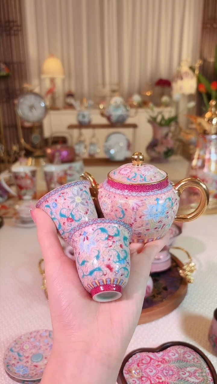 【闪购商品】瓷花开盛世-1壶2杯