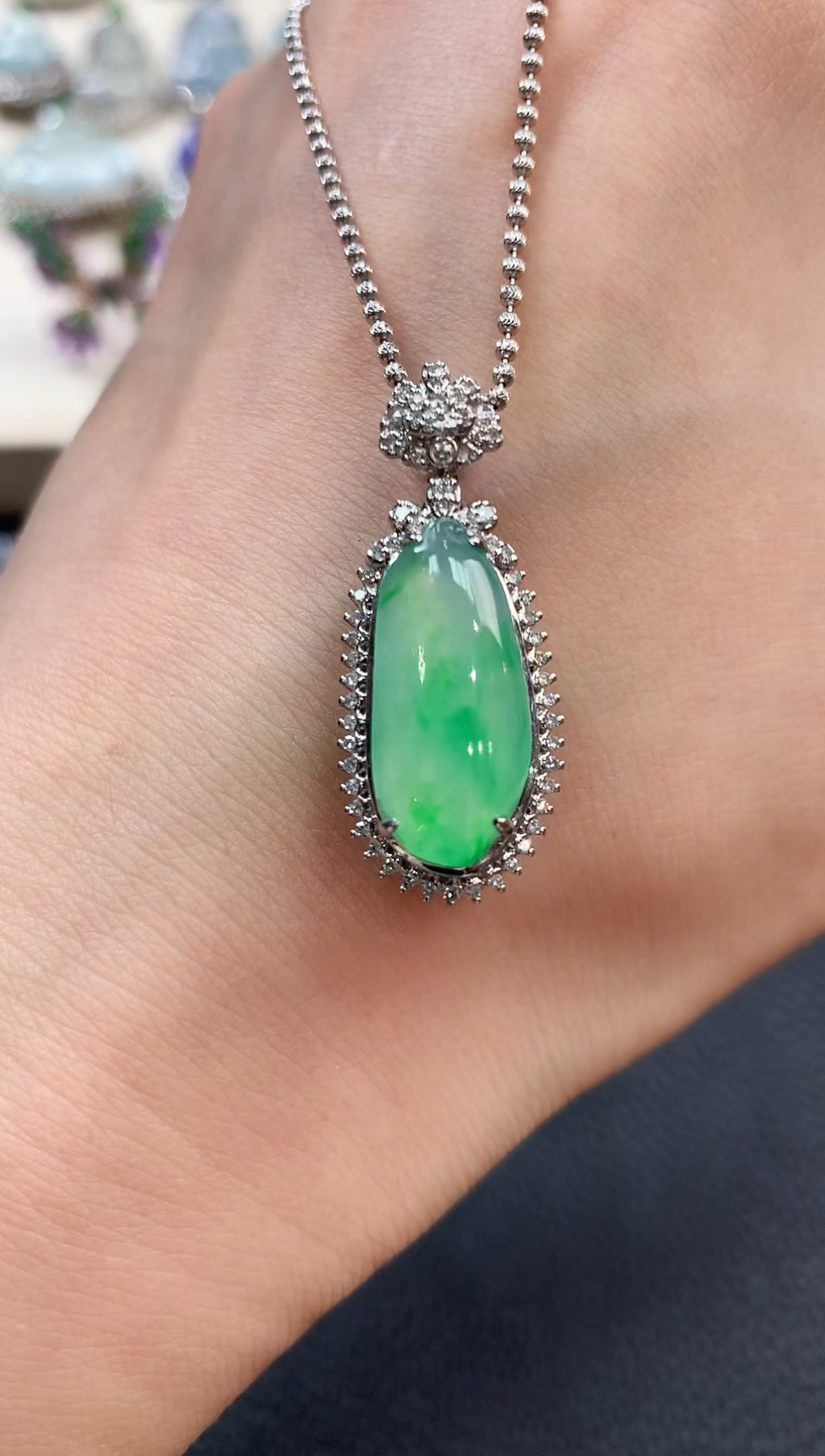 【闪购商品】翡翠吊坠(不含链)18K金镶嵌n28    