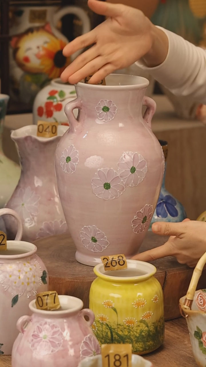 陶瓷景德镇设计师手作花器摆件侘寂风@M675@