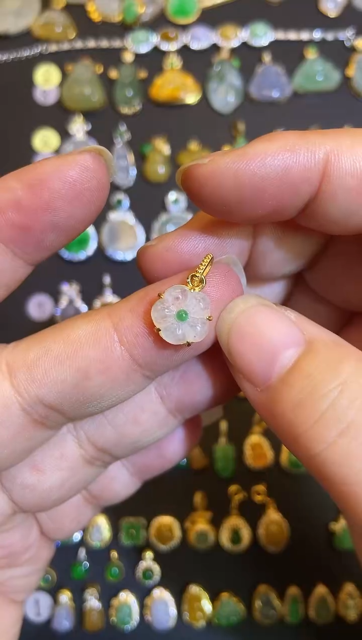 吊坠(不含链)银S925镶嵌翡翠1