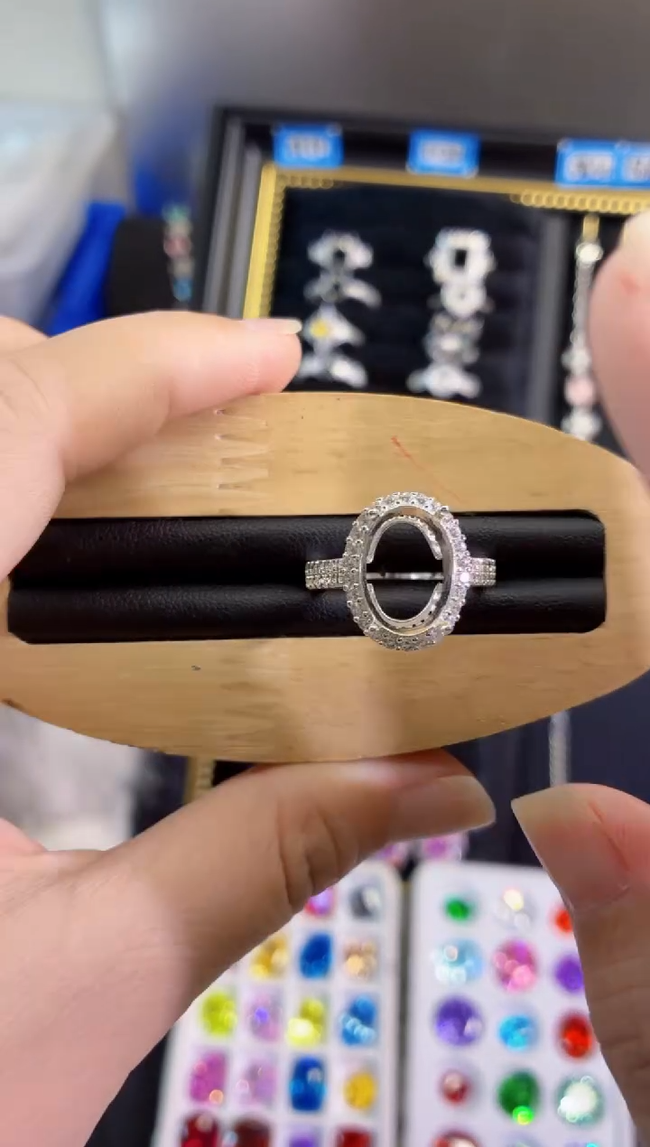 锆石铜合金11号 10*14蛋形 冰花空托 