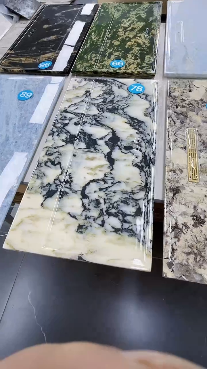 大理石80*40山水画奢石茶盘