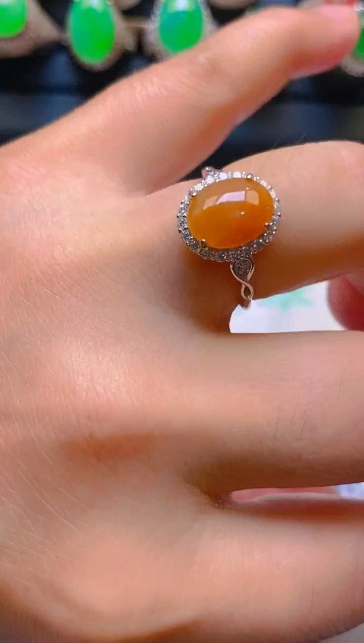 【闪购商品】翡翠耳饰银S925镶嵌天然A货翡翠1