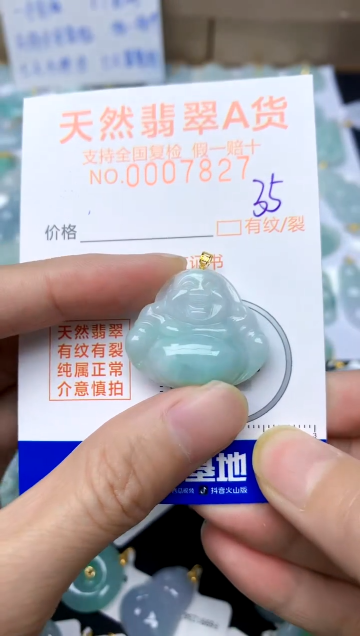 【闪购商品】翡翠颈饰18K金镶嵌35天然A货翡翠
