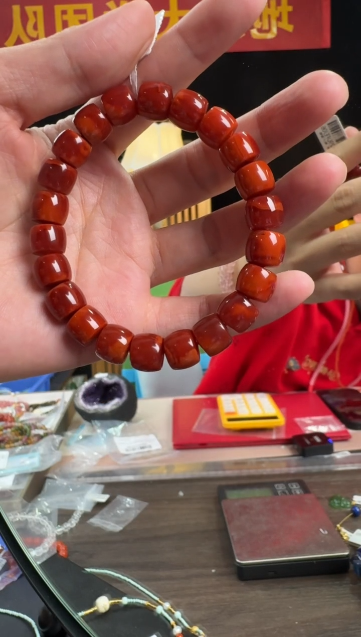 【闪购商品】南红玛瑙手串未镶嵌南红玛瑙直切桶珠单圈10-11mm