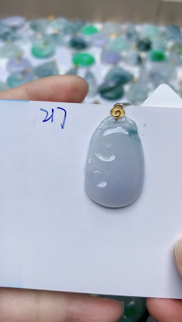 【闪购商品】翡翠颈饰18K金镶嵌天然翡翠A货    217