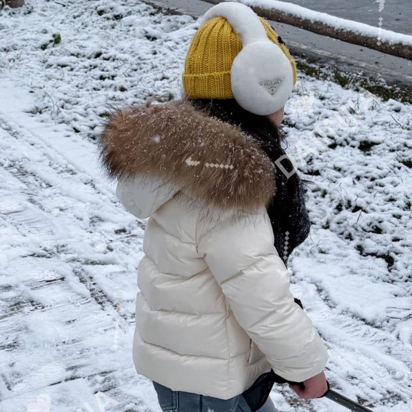 【五年高口碑】亲子款童装MK轻奢三防银狐大毛领两色新国标90白鸭绒