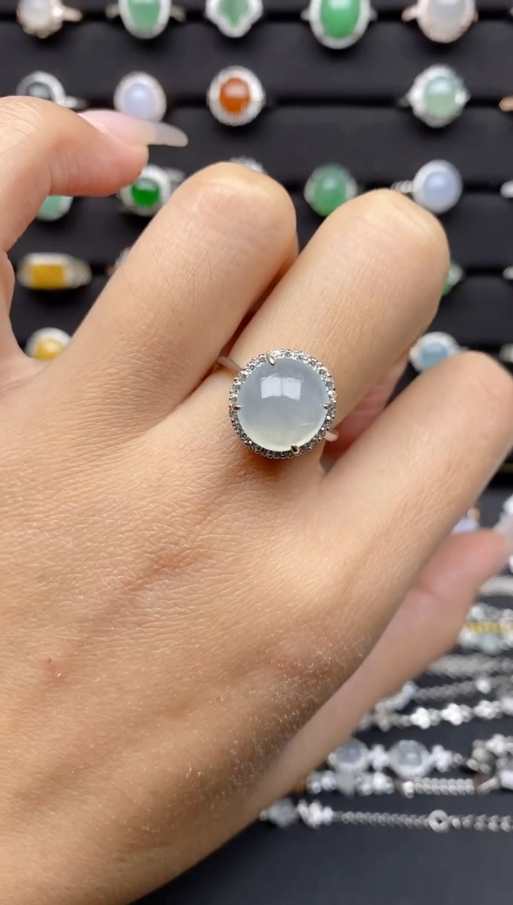 【闪购商品】翡翠戒指银S925镶嵌S925银镶嵌翡翠戒指