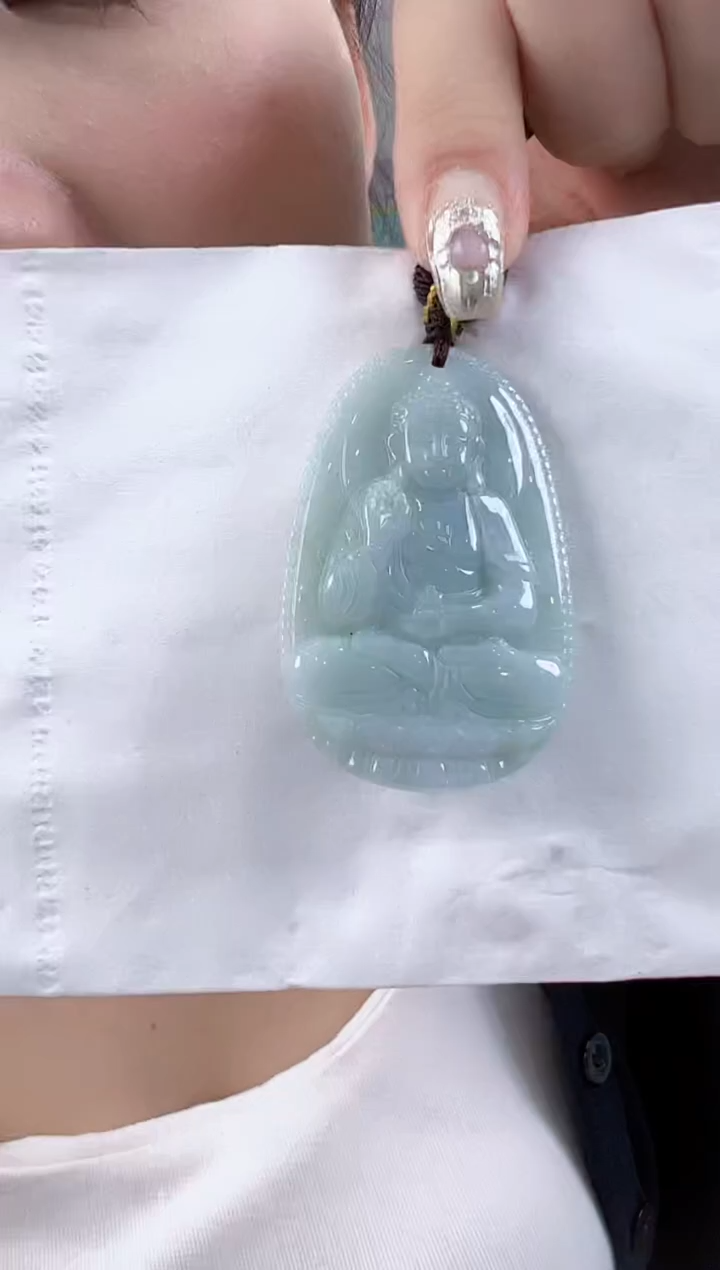 翡翠未镶嵌吊坠(不含链)孤品翡翠A货守护神吊坠