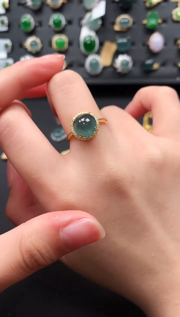 【闪购商品】翡翠戒指银S925镶嵌521414