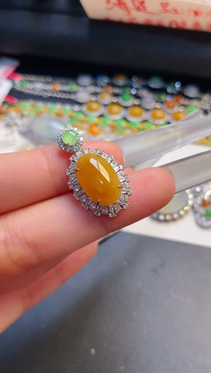 银S925镶嵌戒指翡翠天然