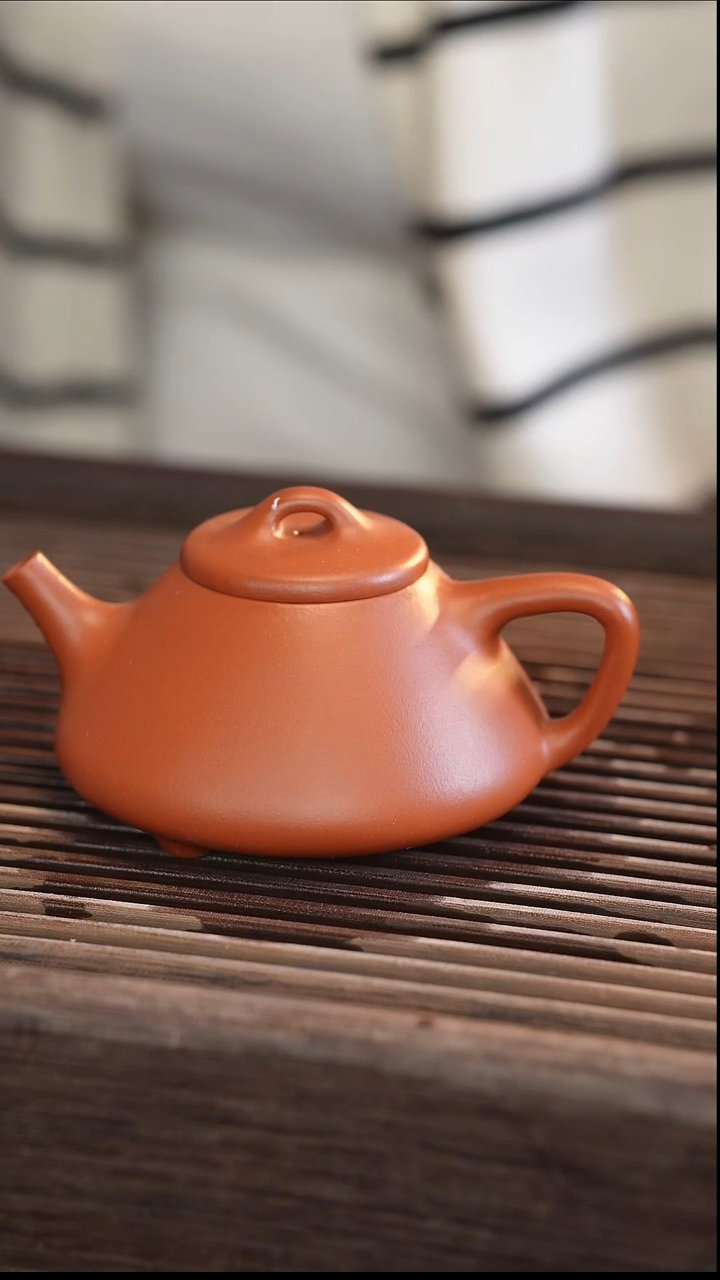 茶壶紫砂子冶石瓢 朱泥 半手工 170cc