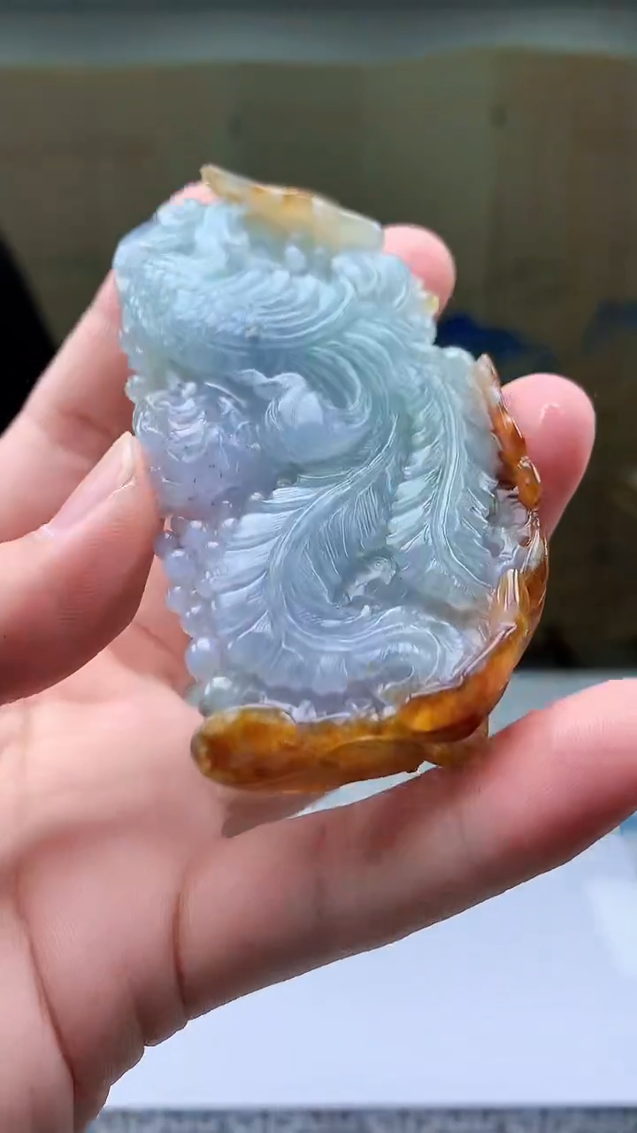 【闪购商品】定制翡翠未镶嵌4969bb-毛货挂件159