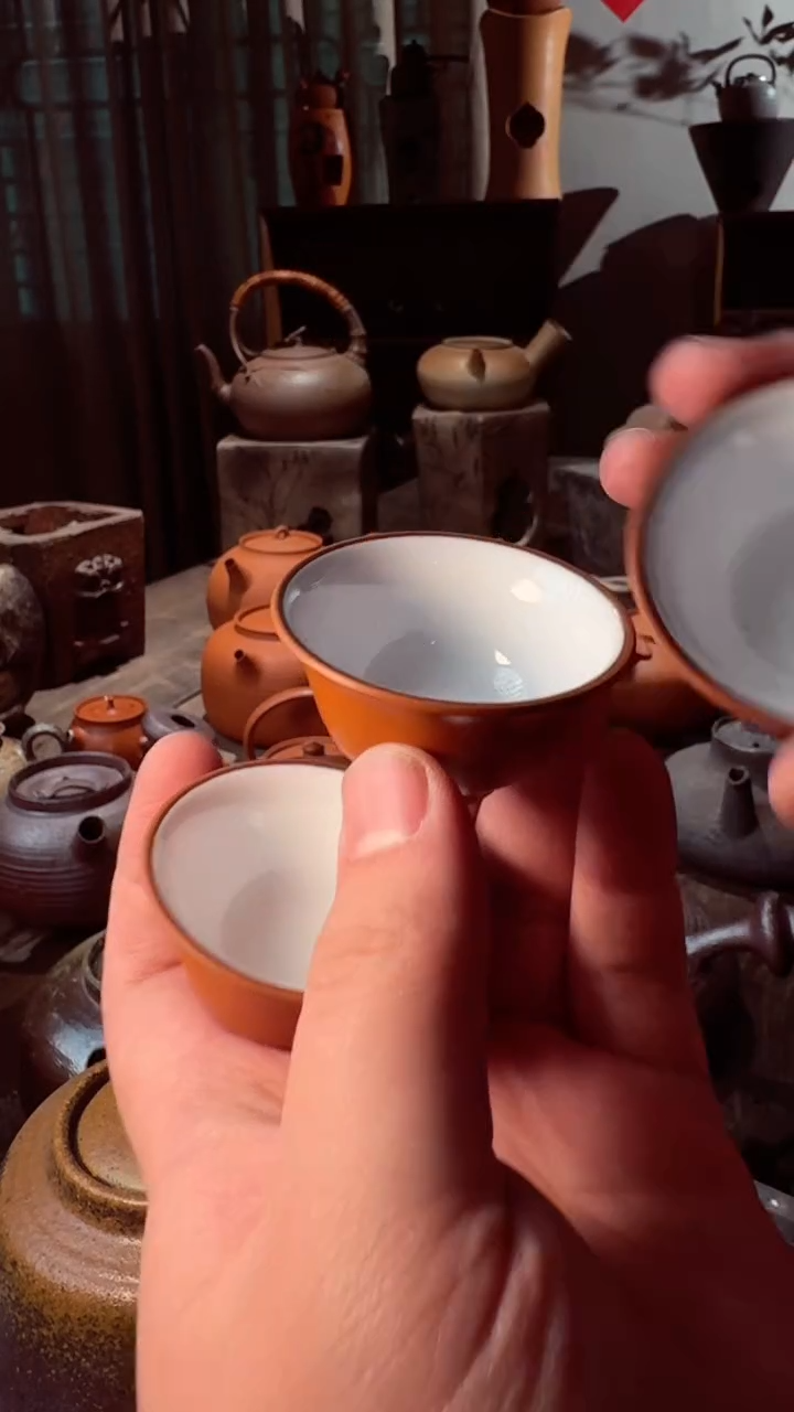 【闪购商品】壶潮州朱泥内白底功夫杯25cc3个