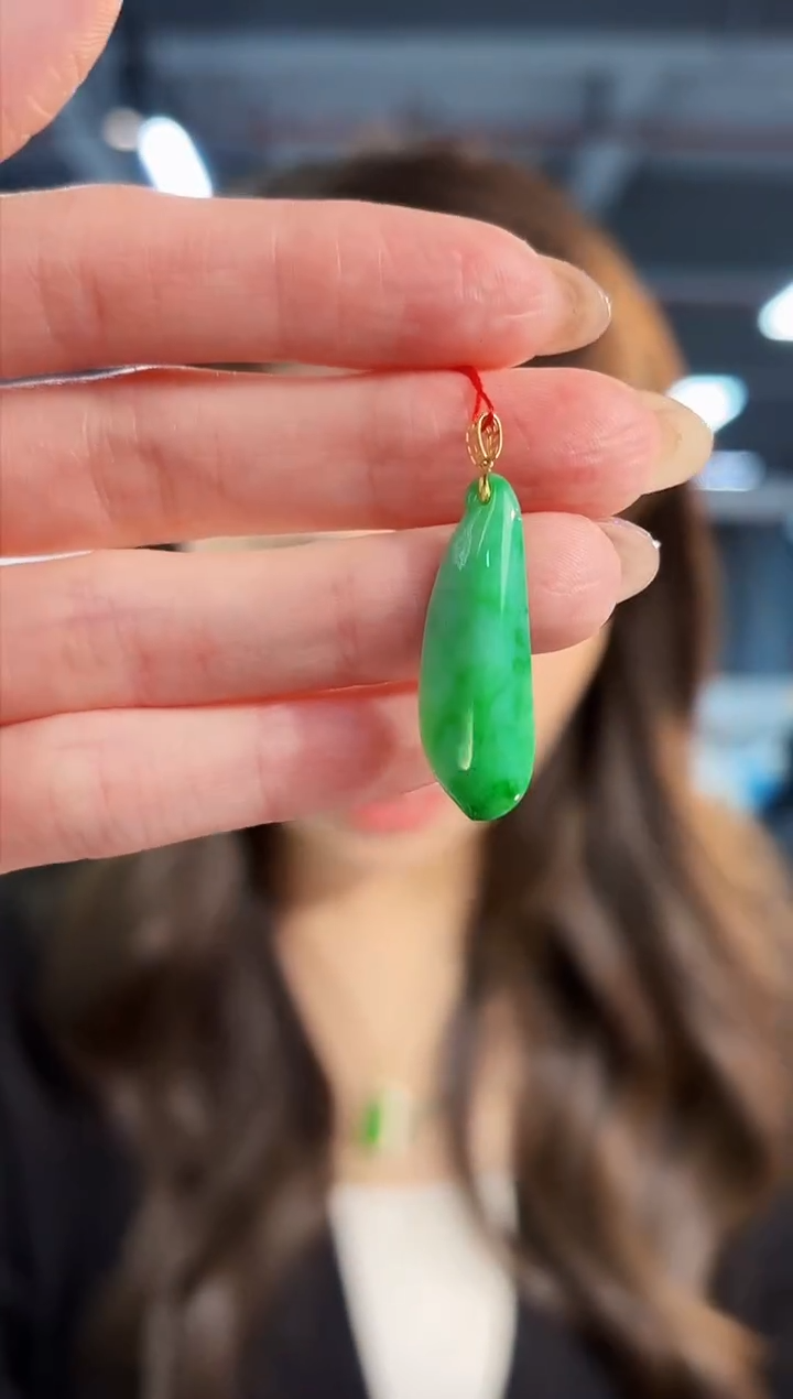 【闪购商品】翡翠颈饰18K金镶嵌缅料A货/支持复检/一件