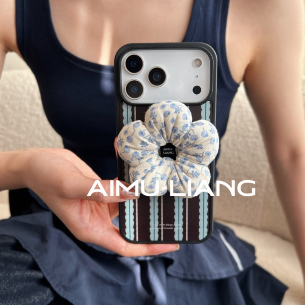 AIMU原创泡泡蓝铃花适用苹果iPhone17/16promax手机壳磁吸151413