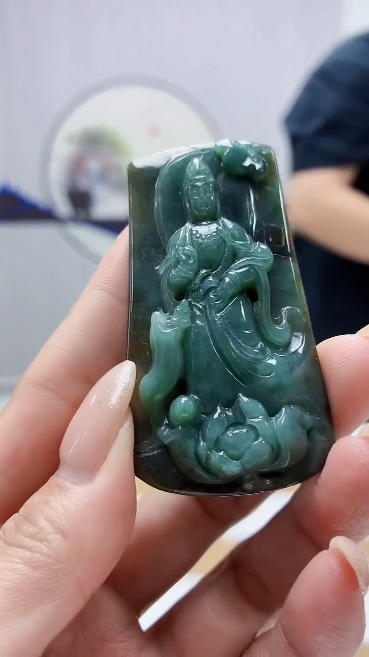 未镶嵌定制翡翠4917MM-毛货挂件105