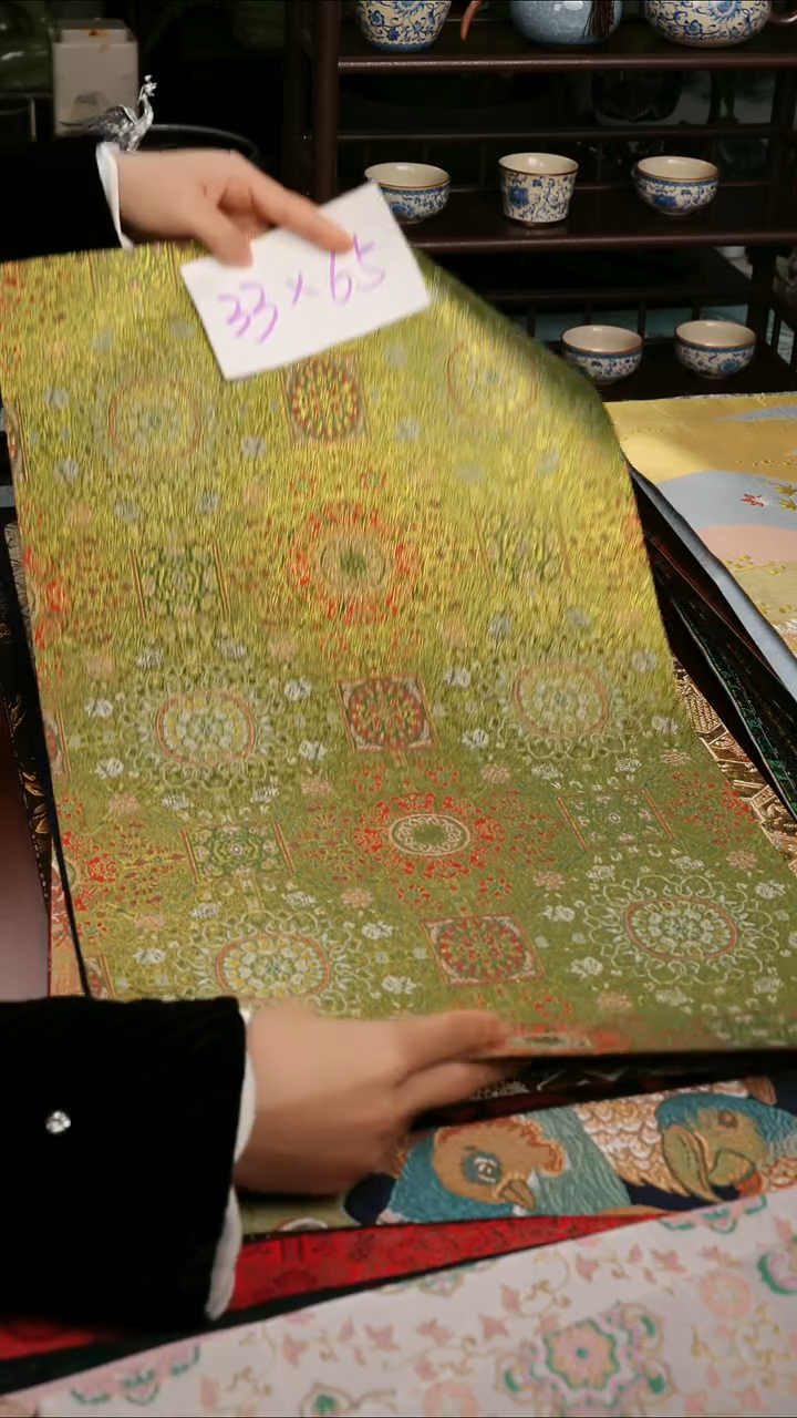 【八达运绿单面】中国风干泡织锦茶席33*65