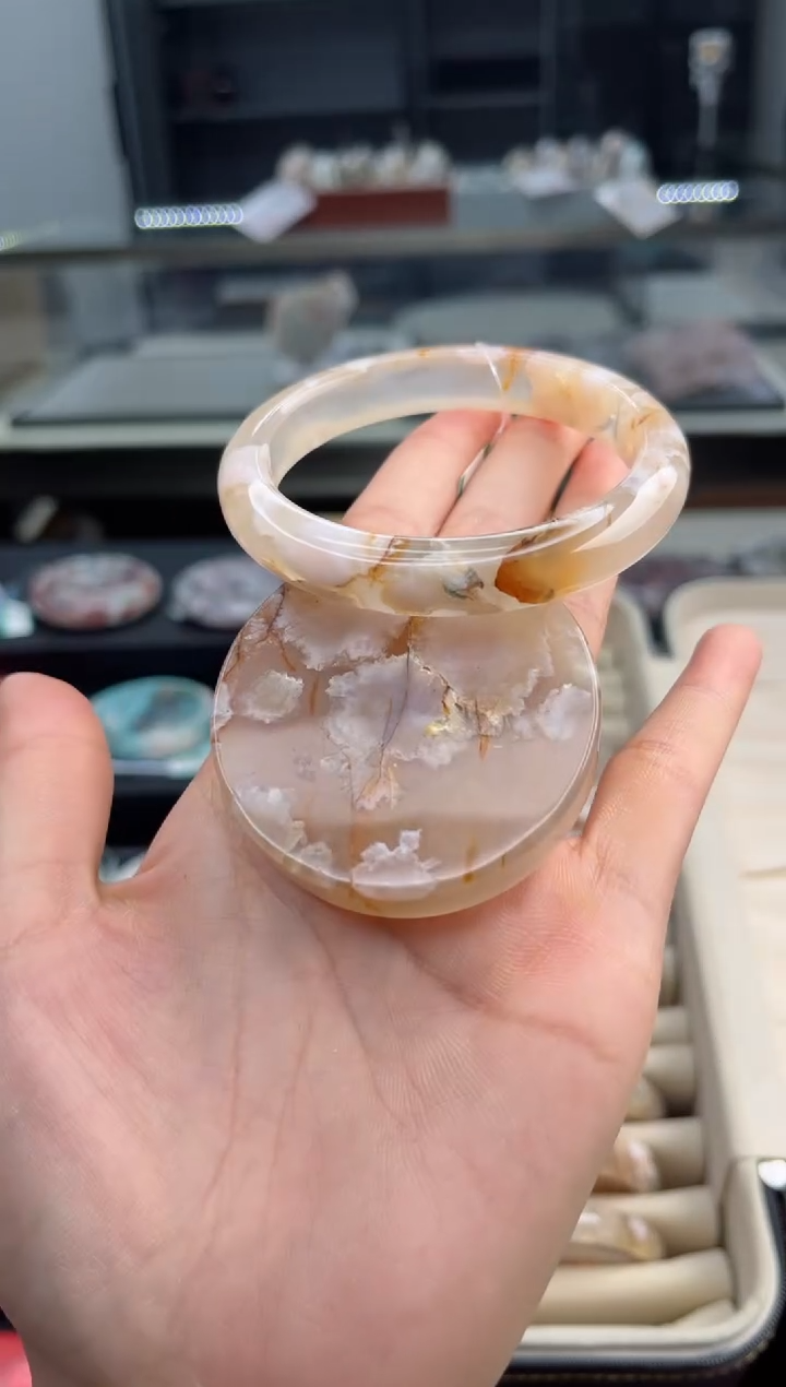 石英质玉手镯未镶嵌56圈口（赠送镯心）3863743