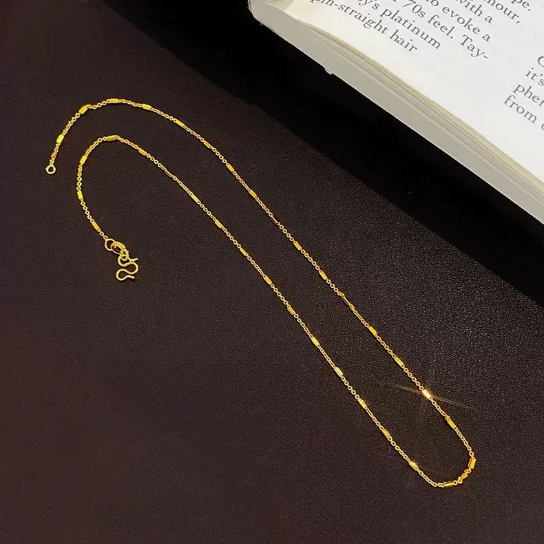 铜合金项链 镀K金星光链（拍一发二送O字链）方块素链M扣万能百批发