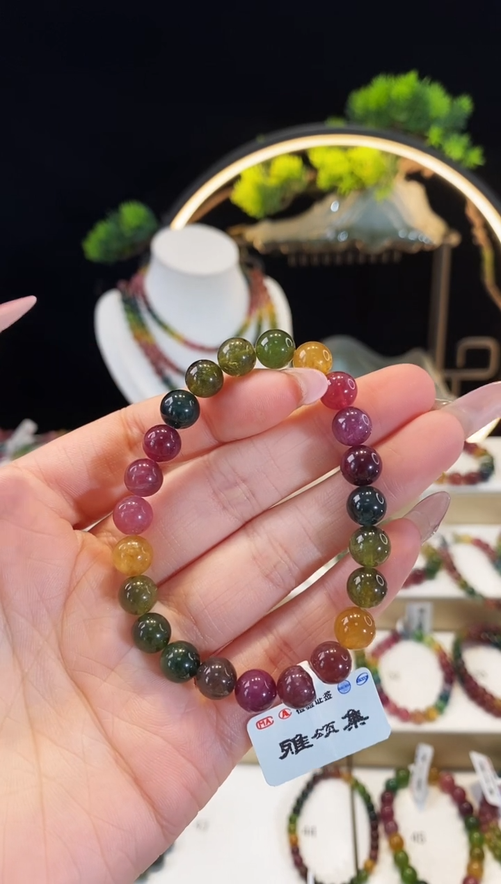 【闪购商品】碧玺手串未镶嵌G2290素圈颜色微差