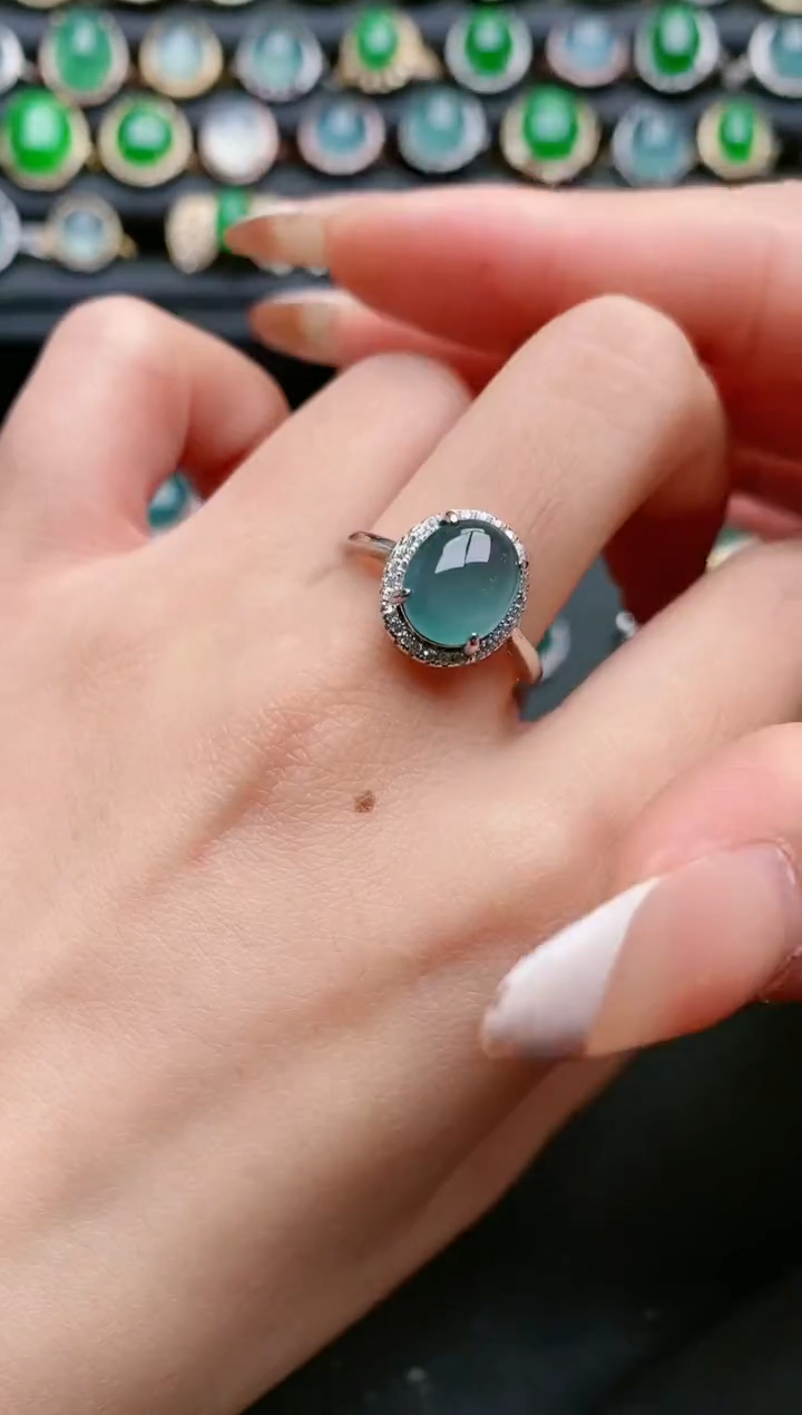 【闪购商品】翡翠戒指银S925镶嵌111111