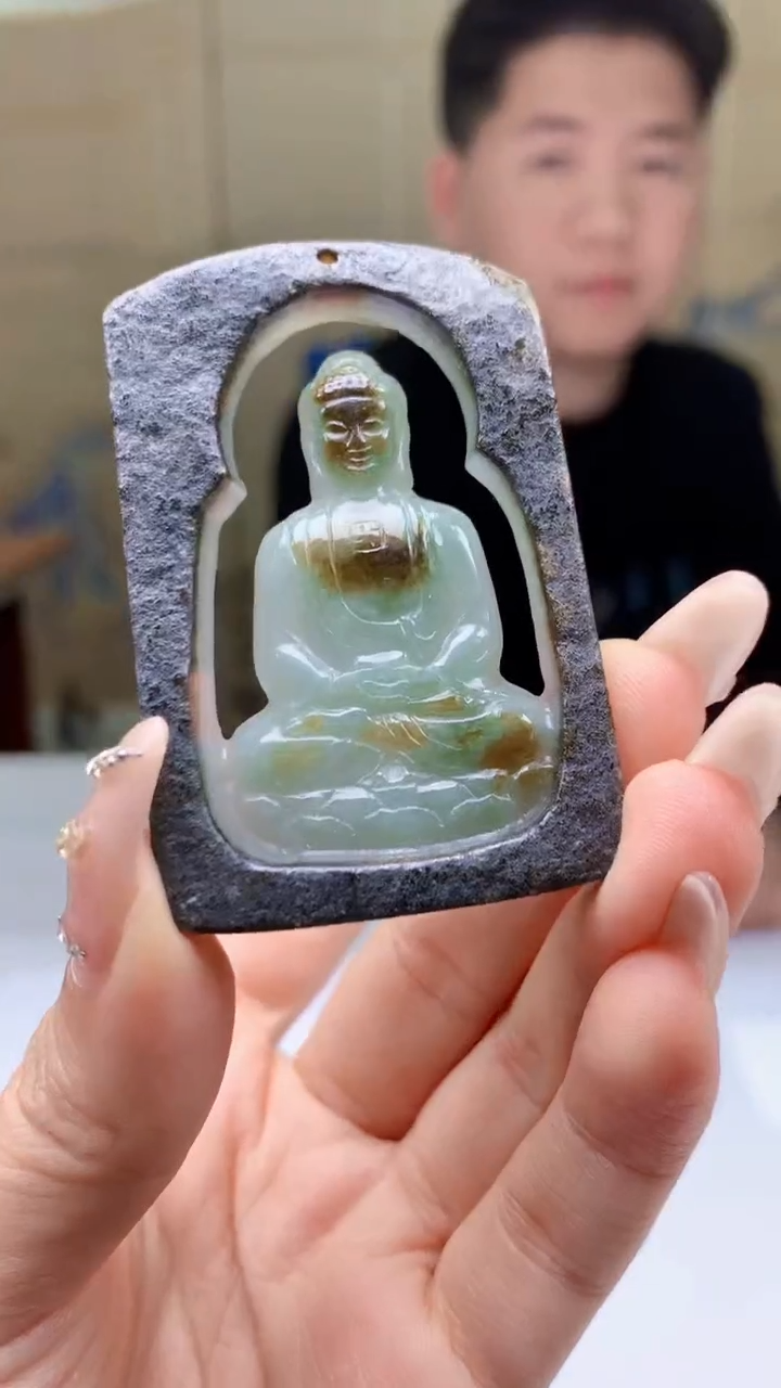 【闪购商品】定制翡翠未镶嵌4917ty-毛货挂件56