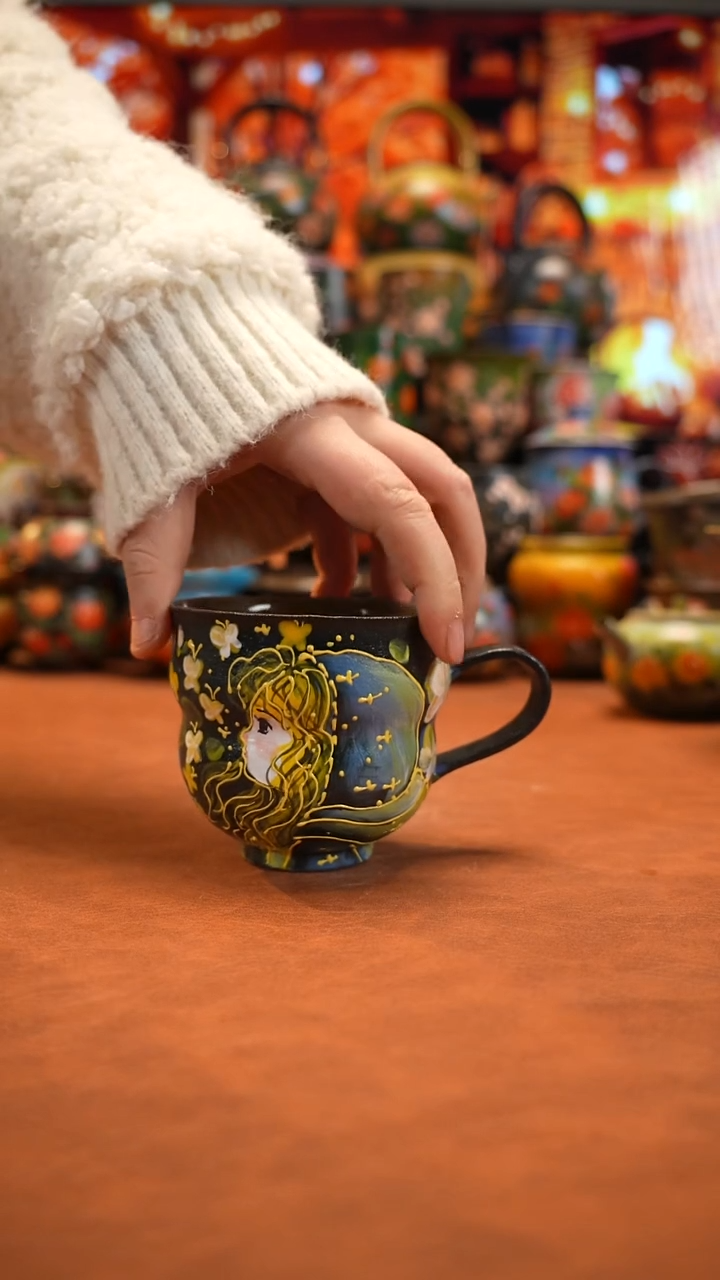 油画   釉下彩  杯子