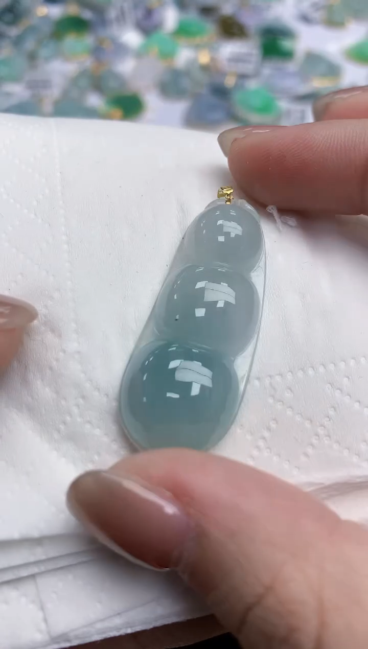 【闪购商品】翡翠颈饰18K金镶嵌天然缅甸翡翠A货