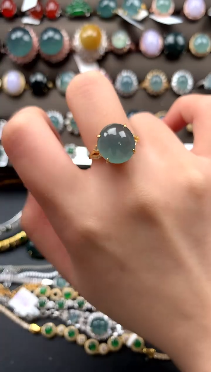 【闪购商品】翡翠戒指银S925镶嵌5122141