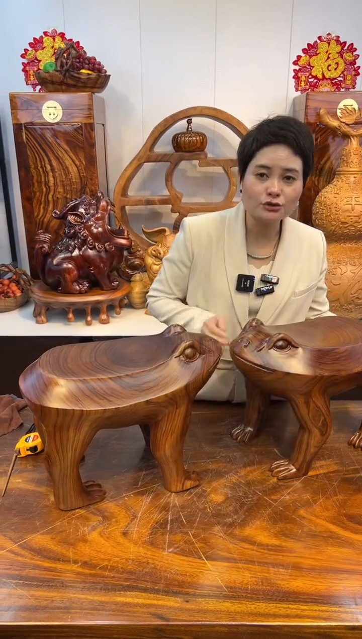 【闪购商品】香樟木青圭踏云创意边几