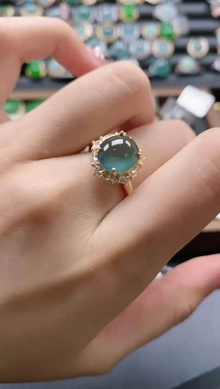 【闪购商品】翡翠戒指银S925镶嵌51511