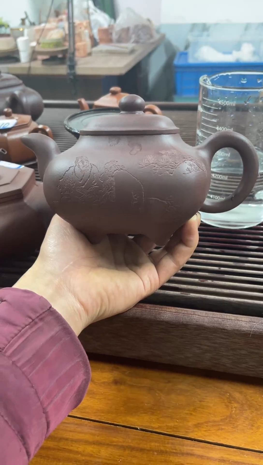 茶壶紫砂刻绘传炉