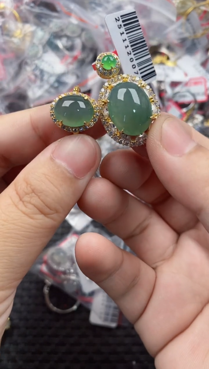 银S925镶嵌戒指翡翠1515   10