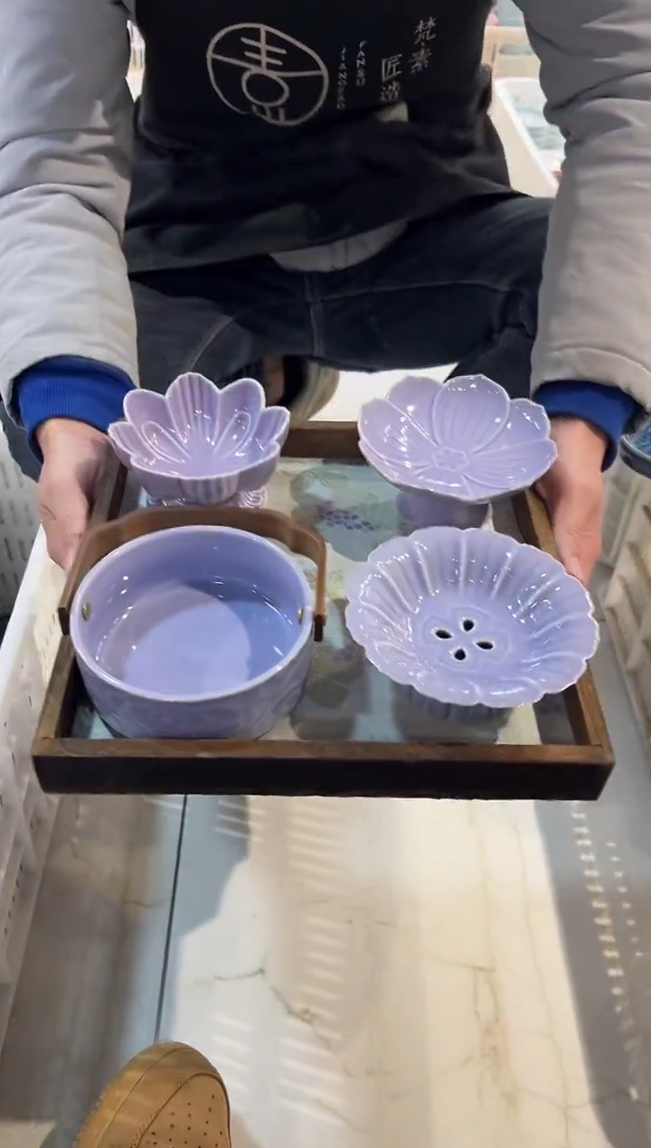 瓷片瓷微瑕商品 介意勿拍 带托盘